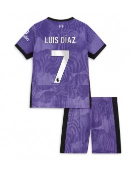 Liverpool Luis Diaz #7 Replika Tredje Kläder Barn 2023-24 Kortärmad (+ byxor)